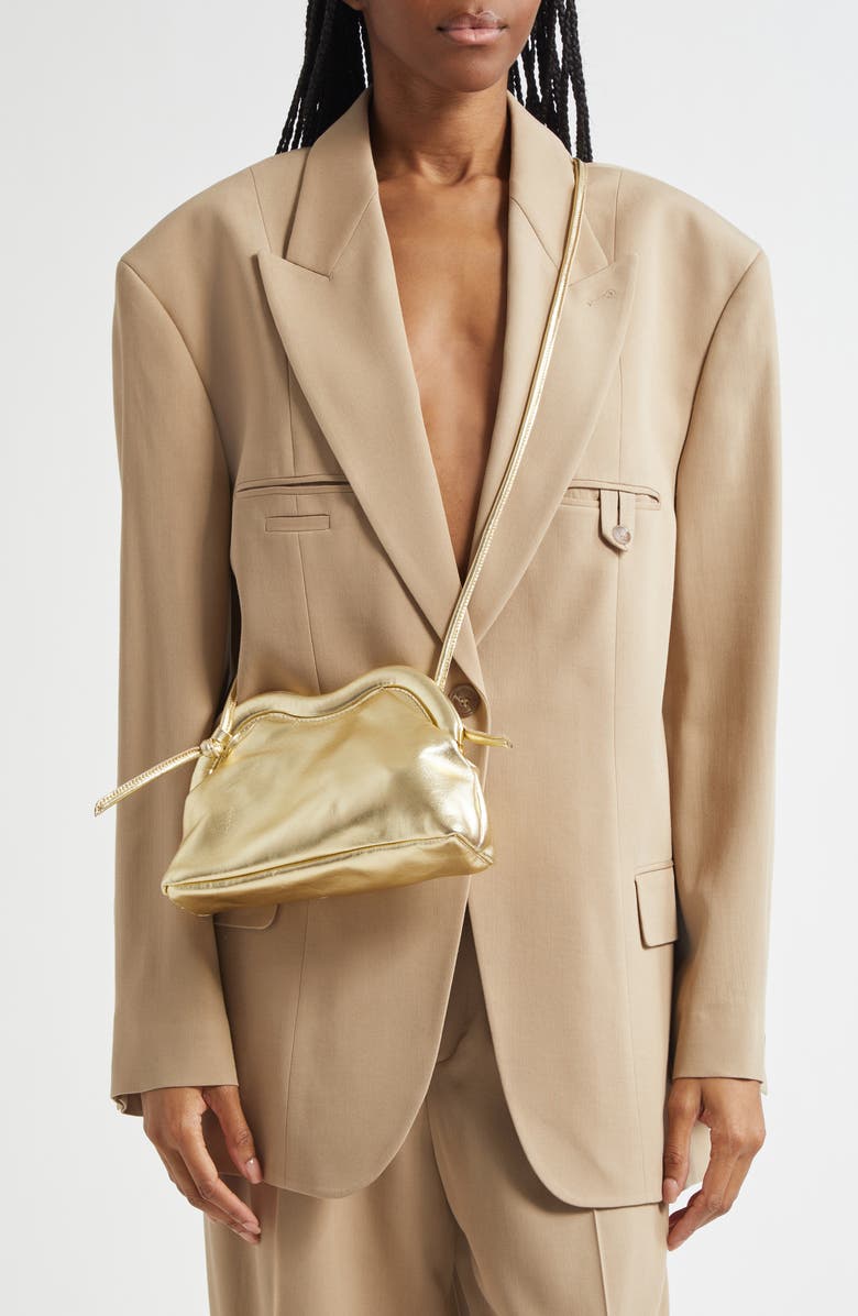 Mansur Gavriel Baci Leather Frame Shoulder Bag, Alternate, color, Gold