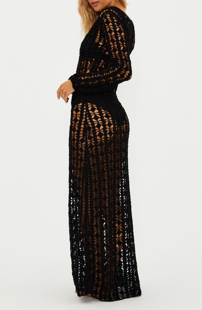 Beach Riot Ariana Long Sleeve Cotton Crochet Cover-Up Dress, Alternate, color, 