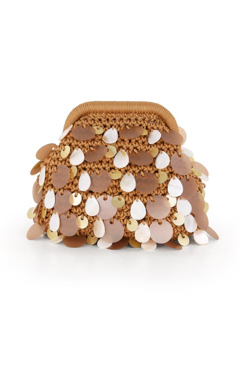 Marigold Crochet Corded Pouch Clutch w. Payette