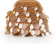 Jewel Badgley Mischka Marigold Crochet Corded Pouch Clutch w. Payette