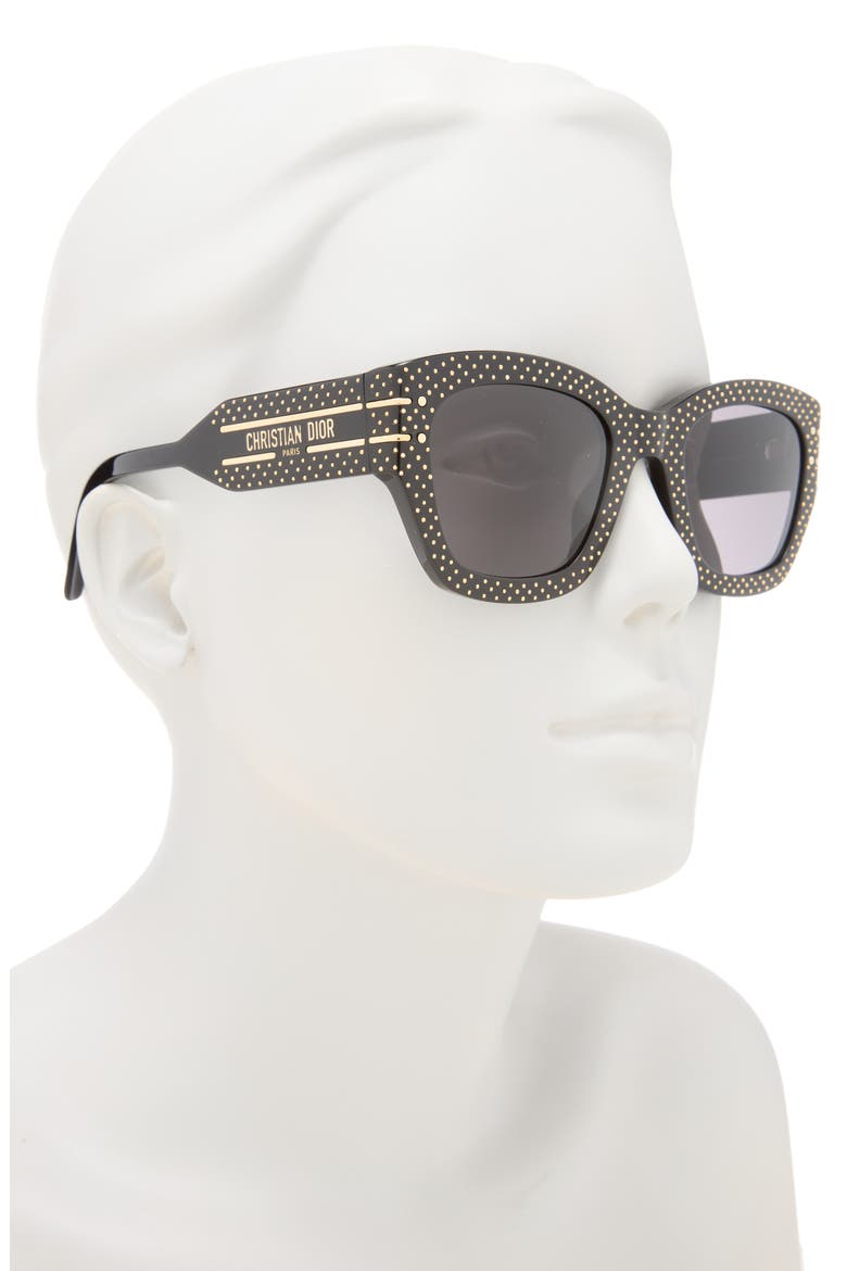 'DiorSignature S16I 52mm Square Sunglasses, Alternate, color, BLACK/ OTHER / SMOKE