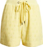 CITY BLUES Eyelet Drawstring Shorts