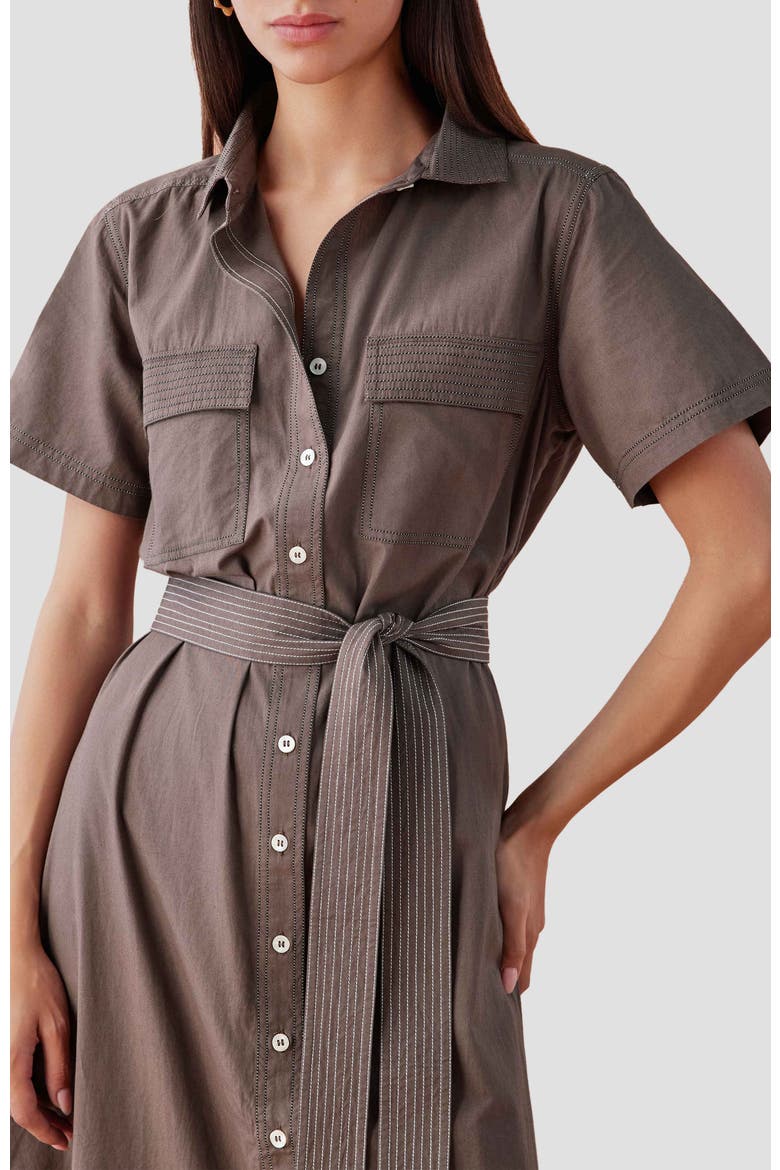 Cotton Amira Shirt Dress, Alternate, color, Solid Fawn