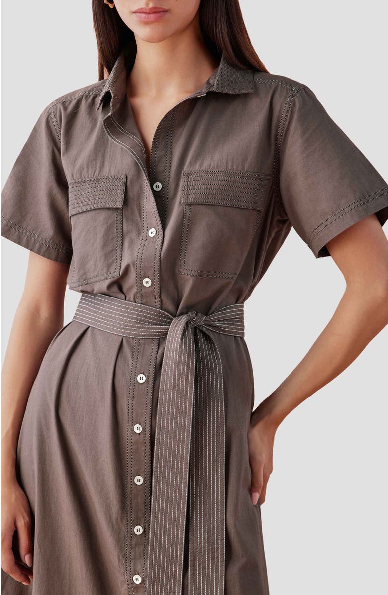 Omika Cotton Amira Shirt Dress, Alternate, color, Solid Fawn
