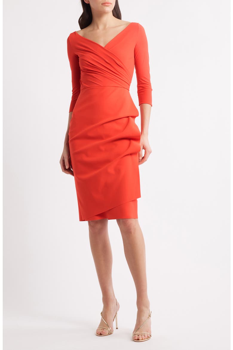 Florien Ruched Cocktail Dress, Main, color, PASSION