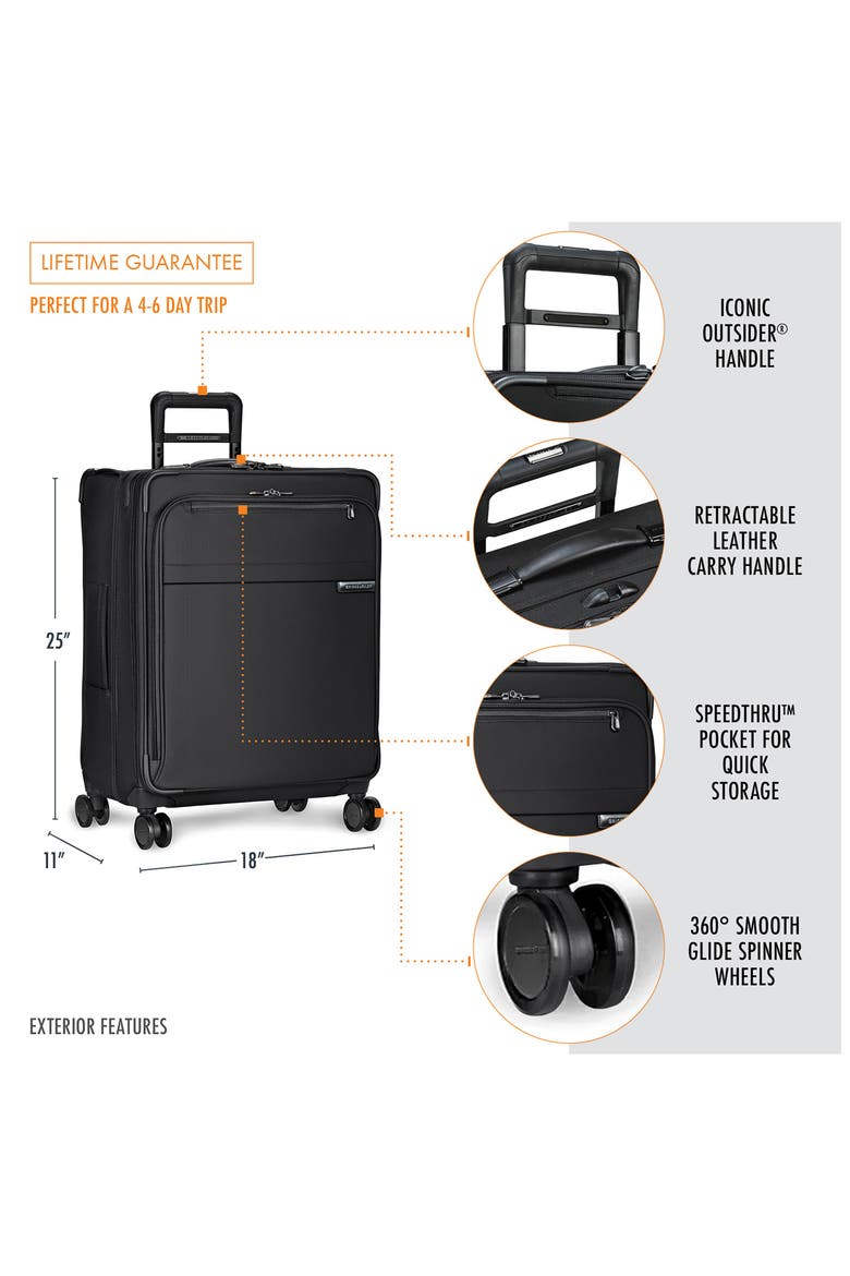 Baseline 25-Inch Expandable Spinner Packing Case, Alternate, color, BLACK