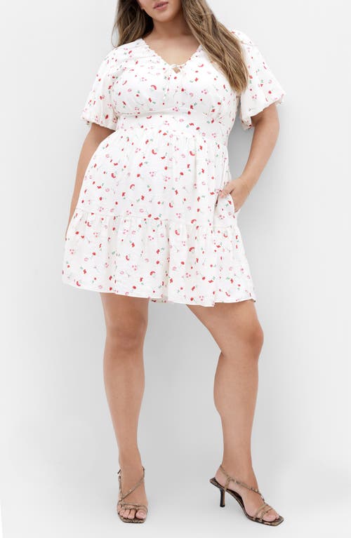 City Chic Daphne Floral Dress In Ivory Bliss