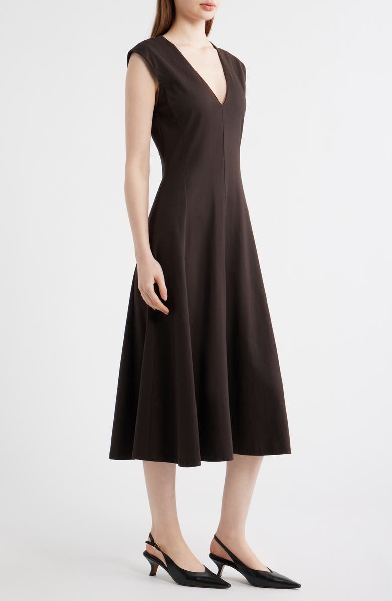 FRAME The Studio Cotton Midi Dress, Alternate, color, Mocha