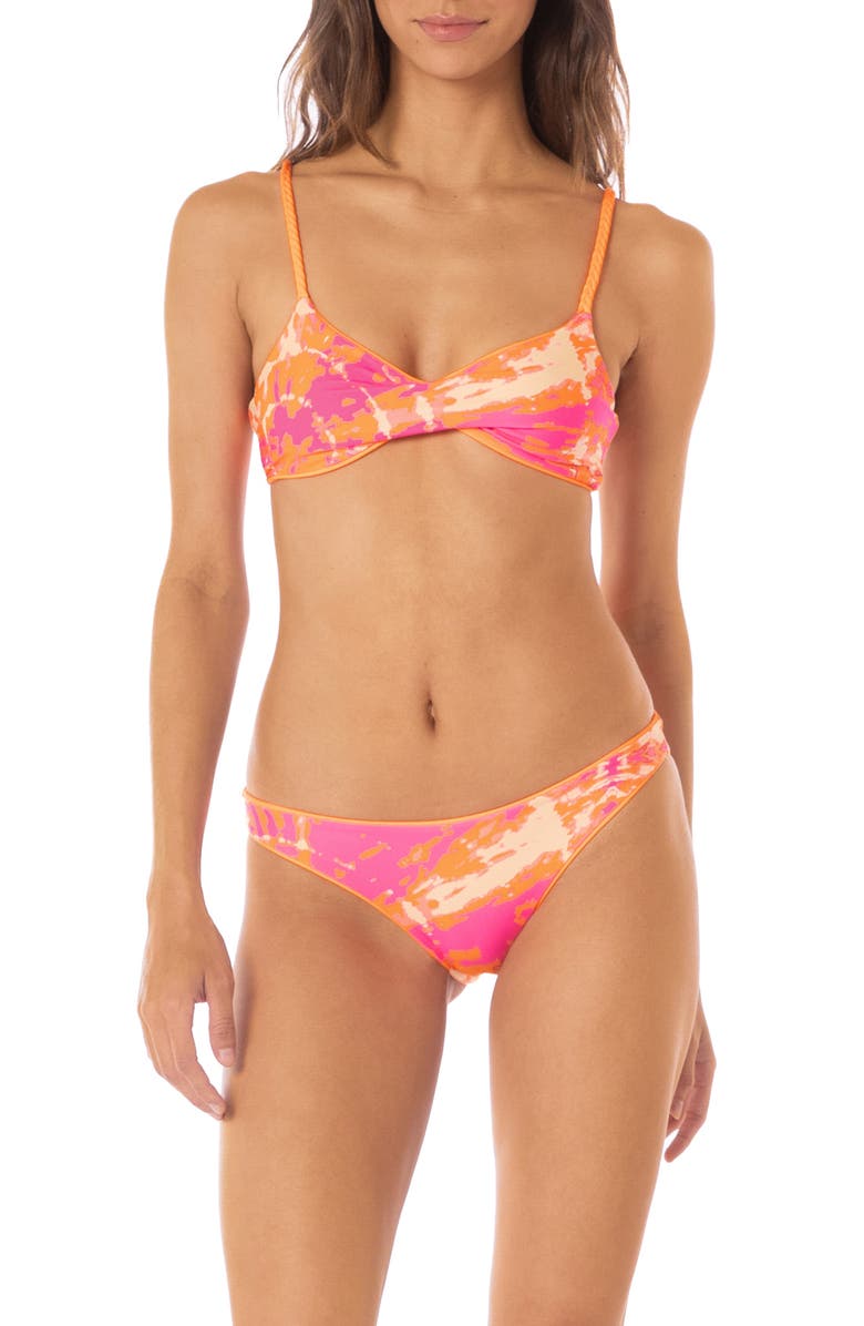 Maaji Tangerine Sublimity Reversible Bikini Bottoms, Alternate, color, Orange