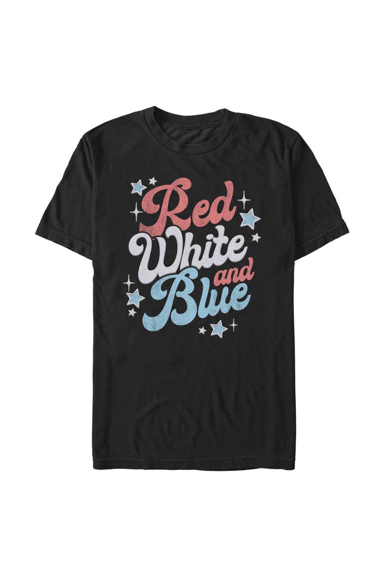 Men's Lost Gods Red White And Blue Quote  Graphic T-Shirt, Main, color, Black