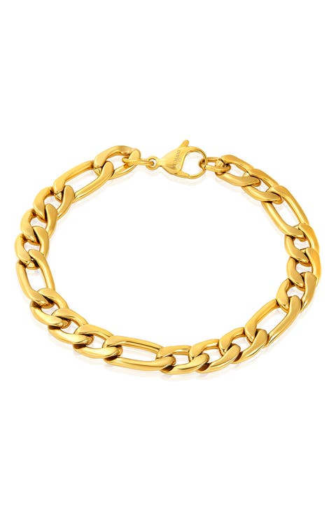 Mens' Stainless Steel Figaro Chain Bracelet