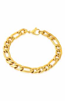 INVICTA Mens' Stainless Steel Figaro Chain Bracelet