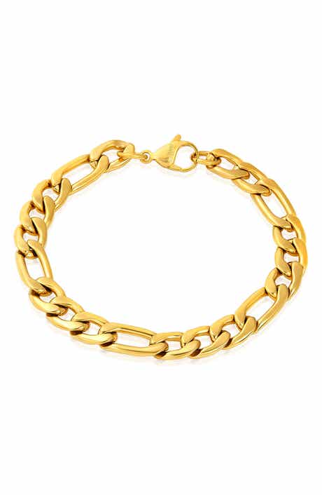 INVICTA Mens' Stainless Steel Figaro Chain Bracelet