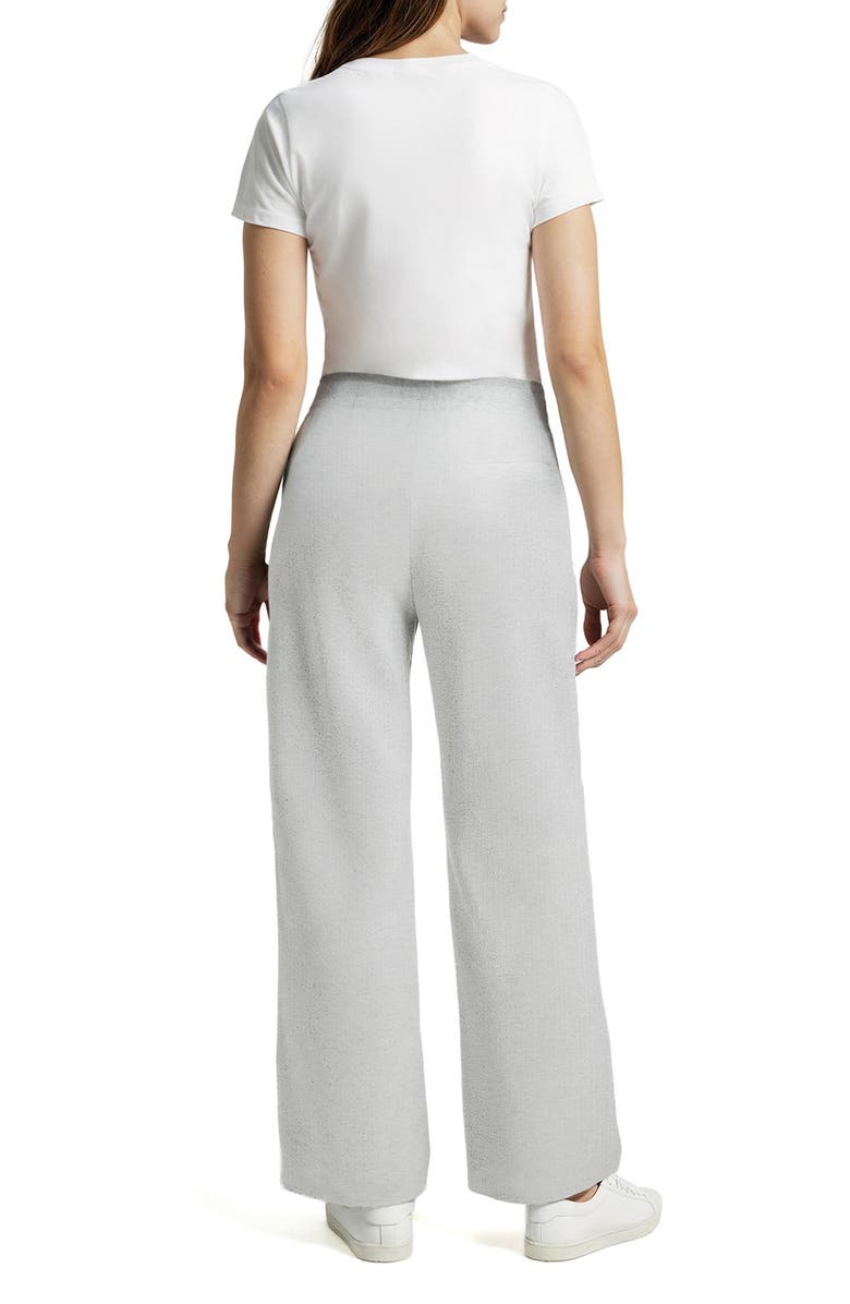 Three Dots Brushed Ribbed Pants, Alternate, color, Heather Grey