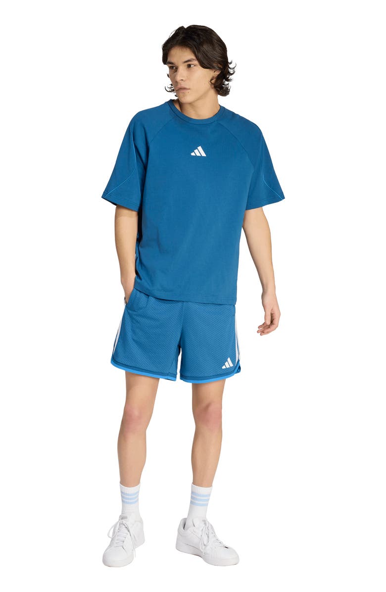 adidas Stadium Mesh Shorts, Alternate, color, Dusky Petrol/ Ray Blue/ White