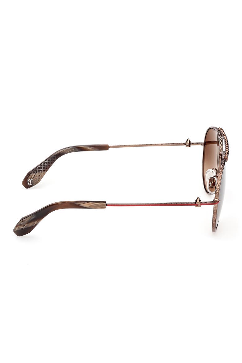 61mm Pilot Sunglasses, Alternate, color, SHINY BROWN / ZEISS BROWN GRADIENT WITH RED AR