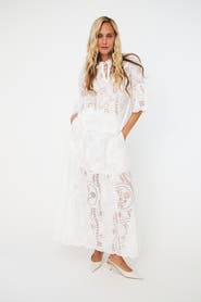 CRAS Brizacras Eyelet Tie Neck Blouse