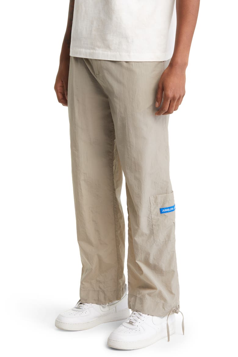 Pleated Nylon Pants, Alternate, color, CREAM