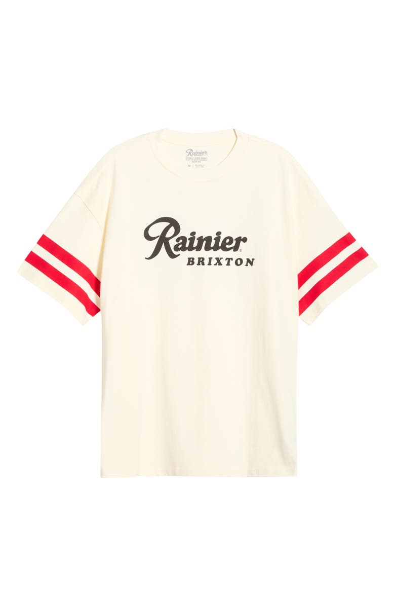 Brixton Rainier 1878 Oversized Graphic Cotton T-Shirt, Main, color, Natural