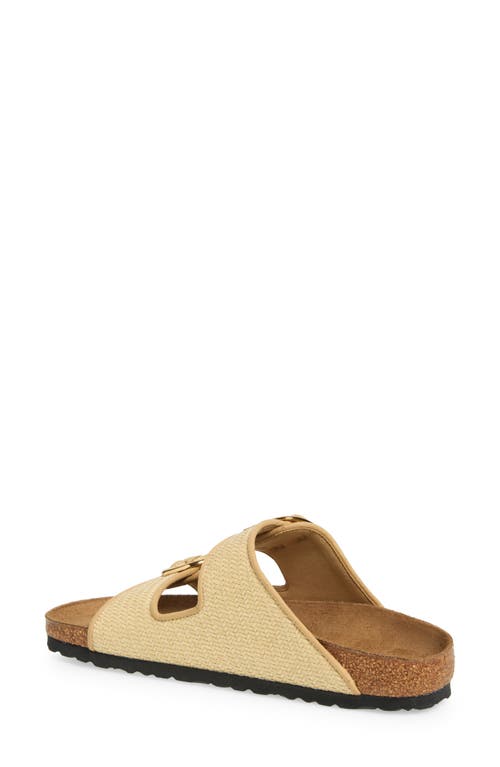 Birkenstock Arizona Hammered Big Buckle Slide Sandal In Sand