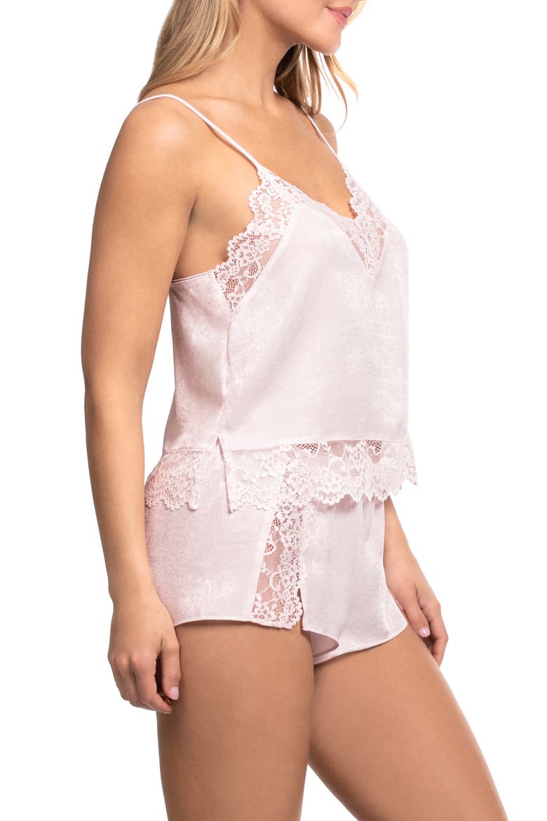 Maxine Lace Trim Short Pajamas, Alternate, color, ROSE