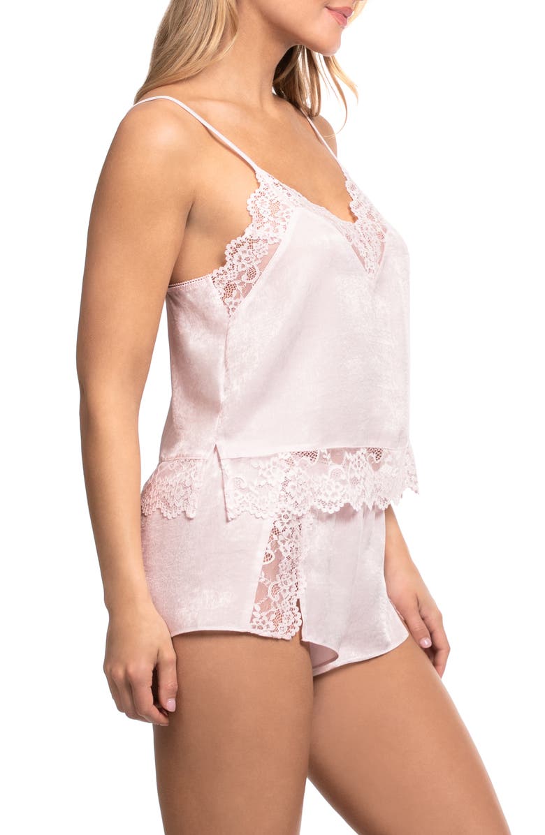 In Bloom by Jonquil Maxine Lace Trim Short Pajamas, Alternate, color, Rose