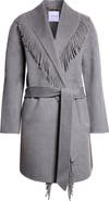 ST. JOHN Fringe Double Face Wool & Cashmere Coat