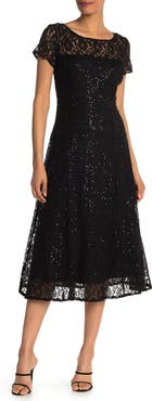 SL FASHIONS Sequin Lace Midi Dress