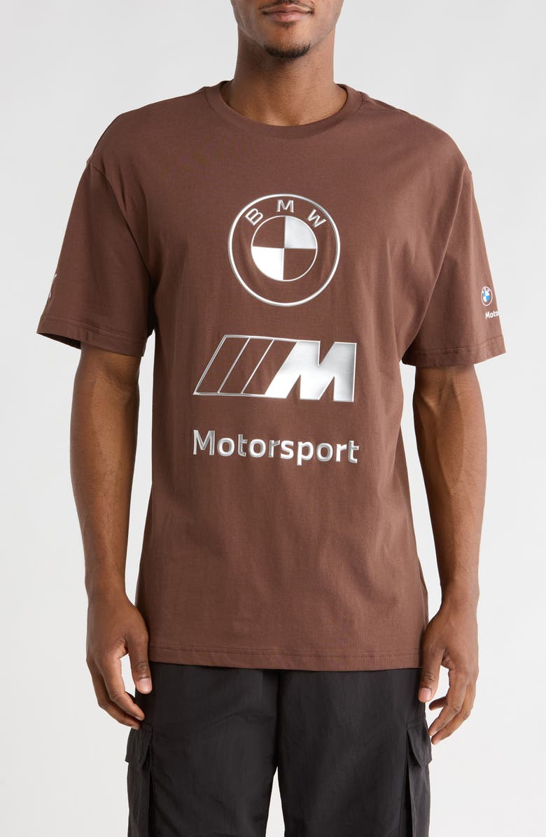 PUMA x BMW M Motorsport Stacked Lux Logo Graphic T-Shirt, Main, color, Espresso Brown