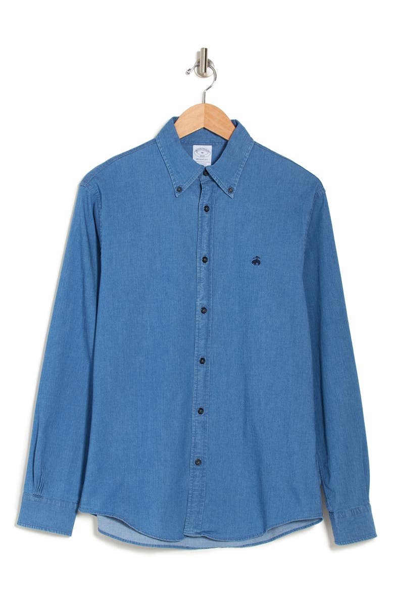 Brooks Brothers Regent Fit Denim Shirt, Alternate, color, 