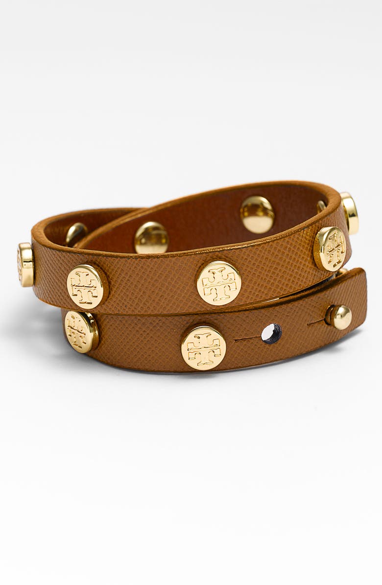 Tory Burch Logo Stud Wrap Bracelet, Main, color,