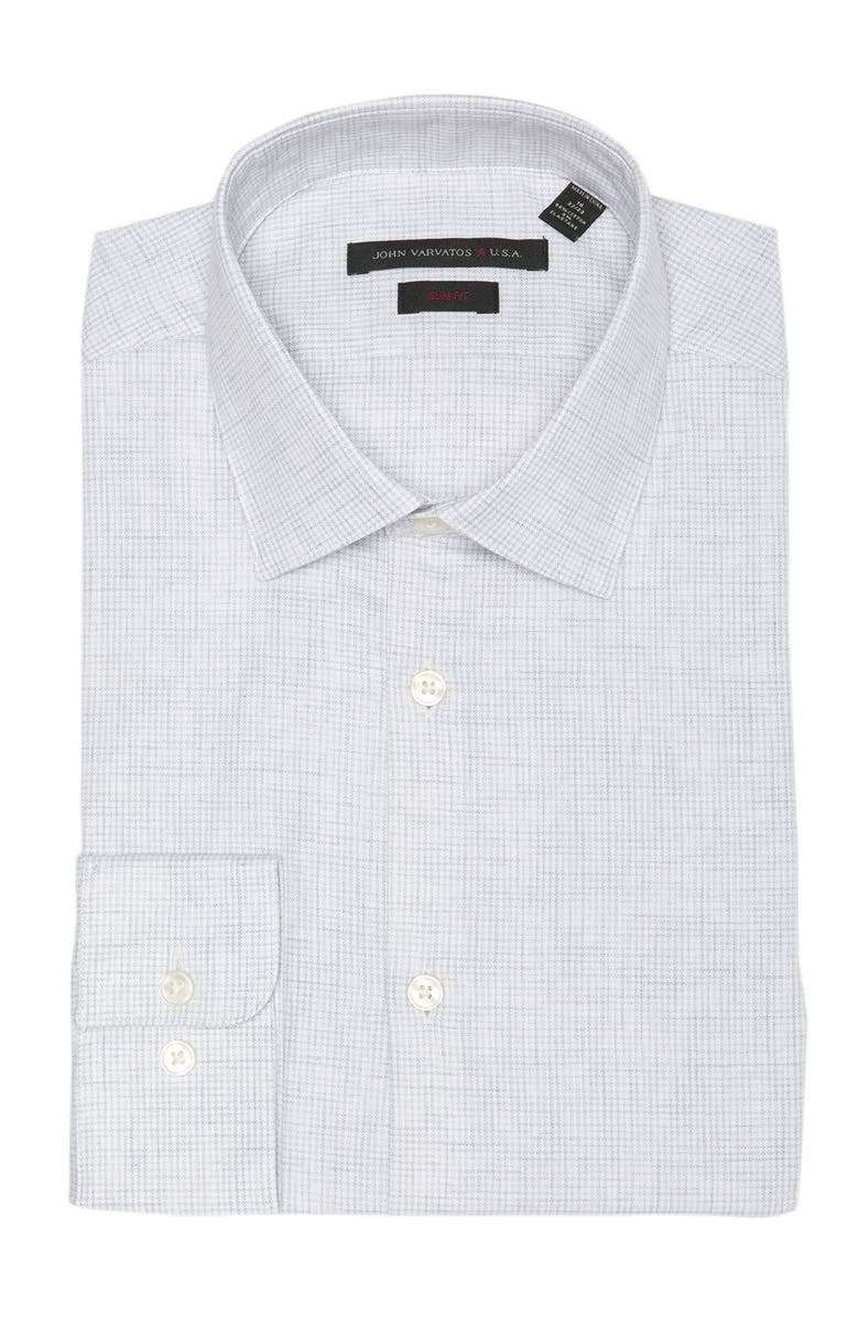 John Varvatos Star USA Heathered Slim Fit Dress Shirt, Main, color,