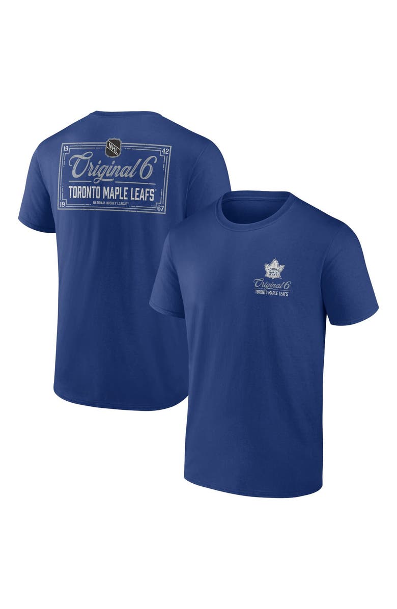 FANATICS Men's Fanatics Branded Blue Toronto Maple Leafs Original Six Label T-Shirt, Main, color, 