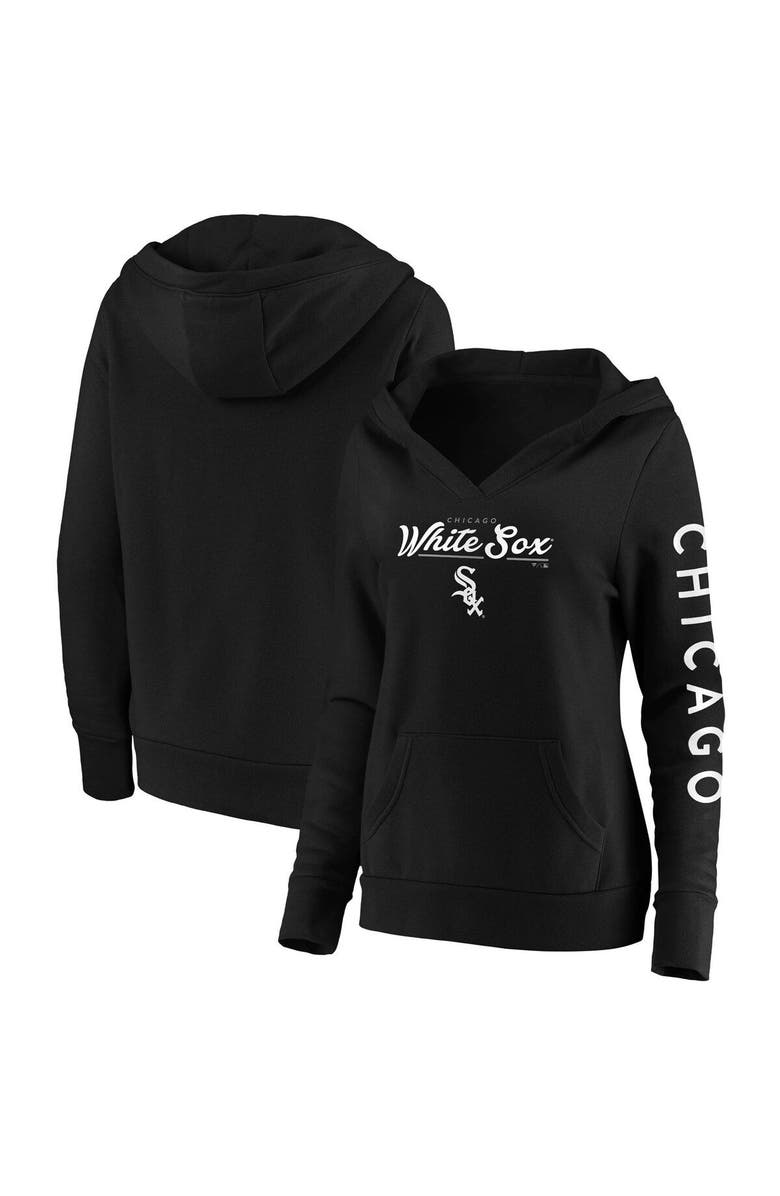 FANATICS Women's Fanatics Branded Black Chicago White Sox Core High Class Crossover Pullover Hoodie, Main, color,