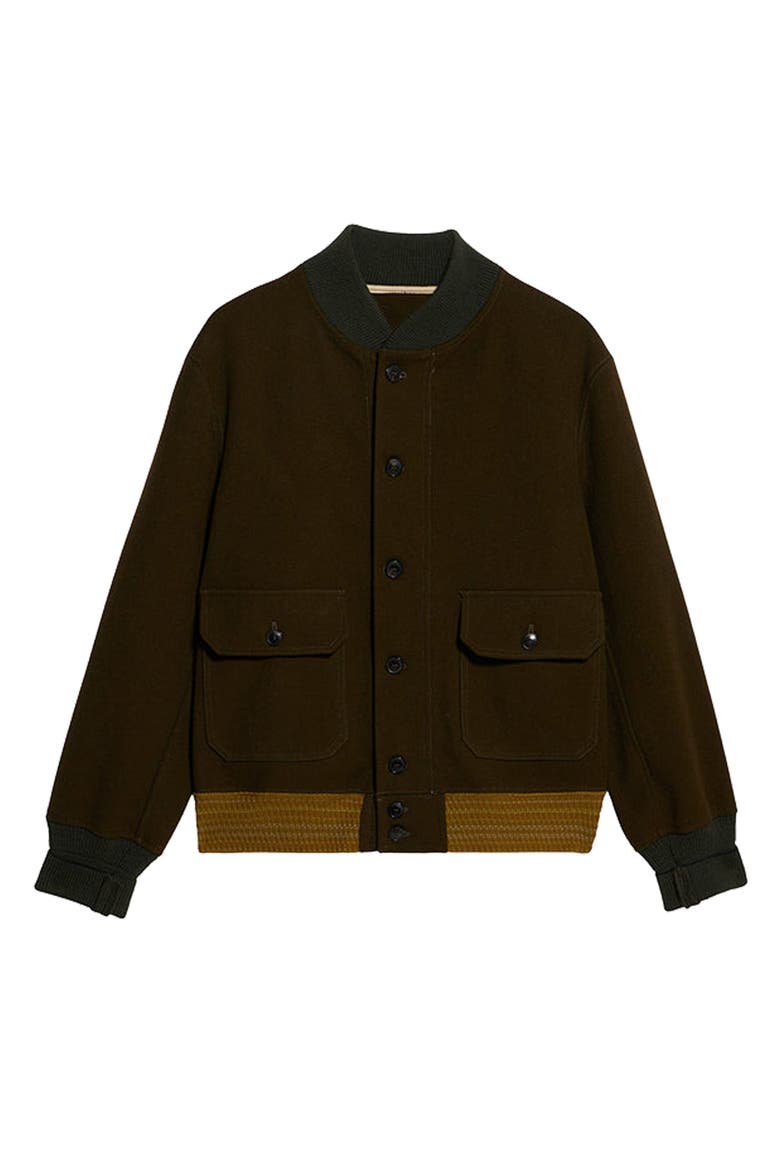 Cruiser Wool Twill Bomber Jacket, Main, color, ARMY GREEN