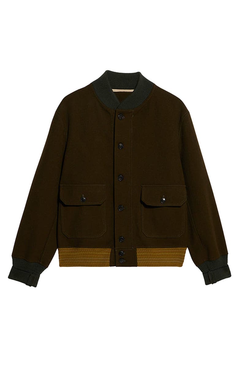 Fortela Cruiser Wool Twill Bomber Jacket, Main, color, Army Green