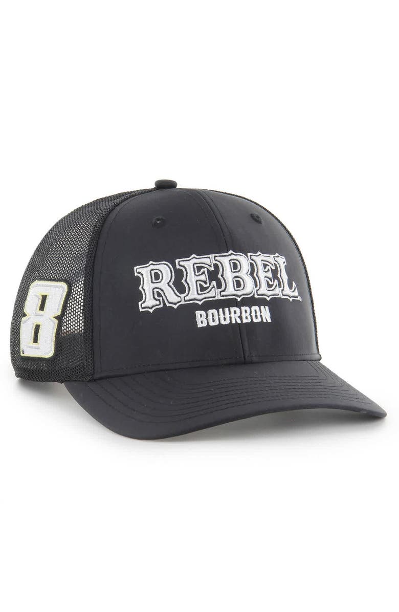 '47 Men's '47 Black Kyle Busch Rebel Bourbon Trucker Adjustable Hat, Main, color, Black