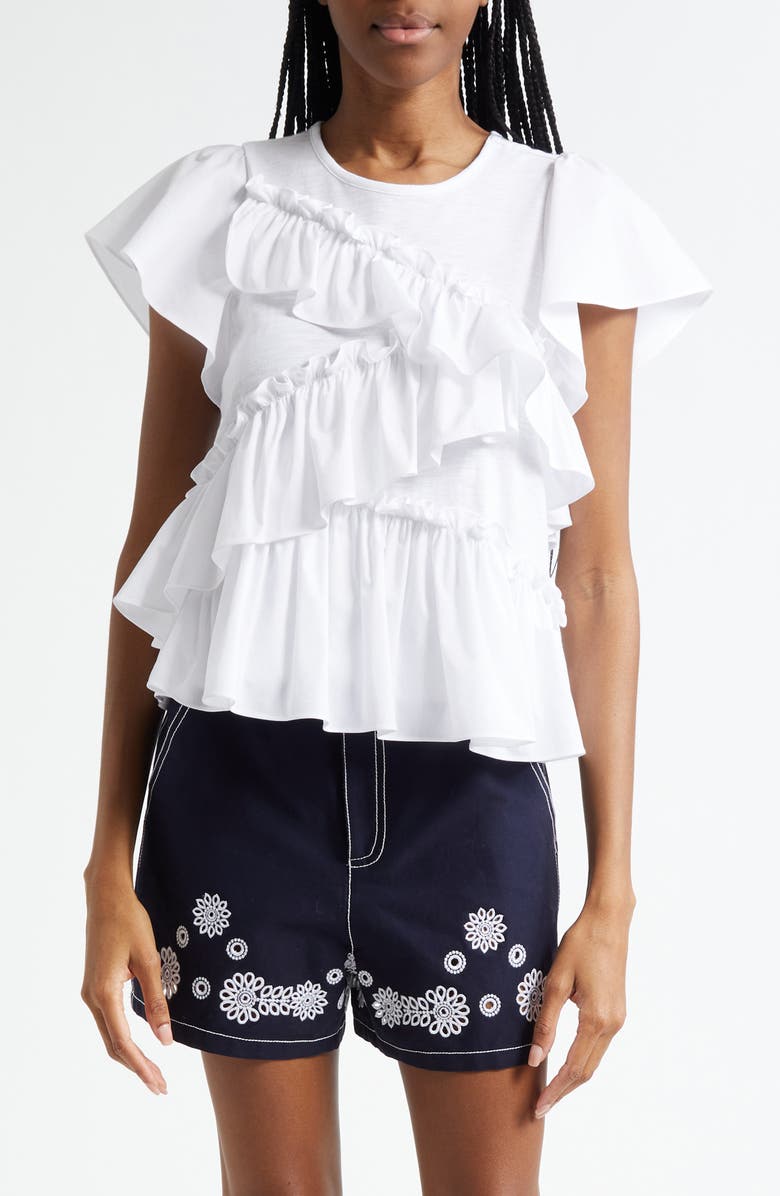 Cinq à Sept Jaipur Ruffle Shirt, Main, color, 