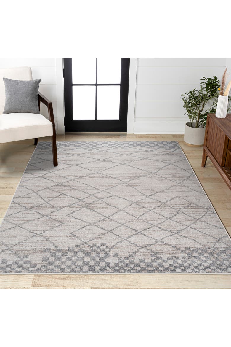 Asilah Moroccan Modern Diamond Area Rug, Alternate, color, Light Gray