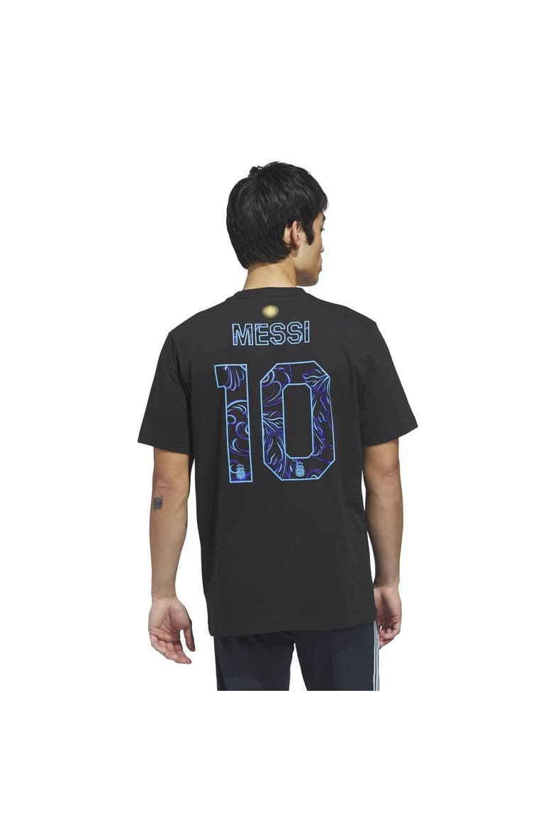 Men's adidas Lionel Messi Black Argentina National Team 2026 Away Jersey Hook Name & Number T-Shirt, Alternate, color, Black