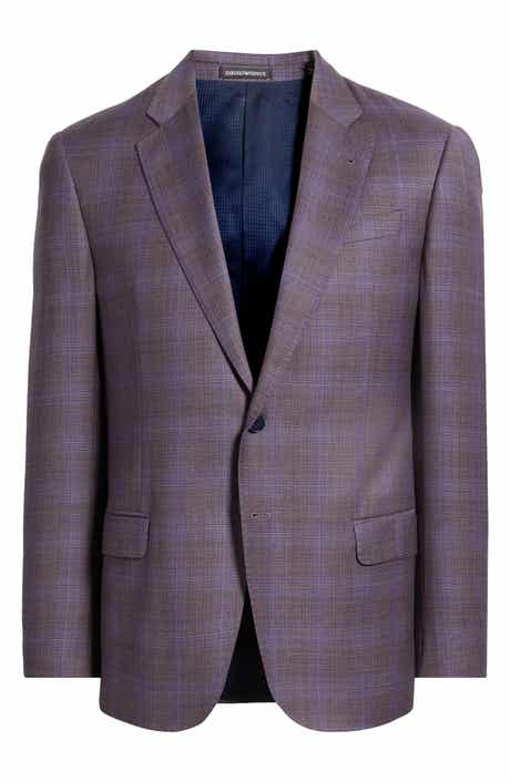 Emporio Armani Purple Check Virgin Wool Sport Coat