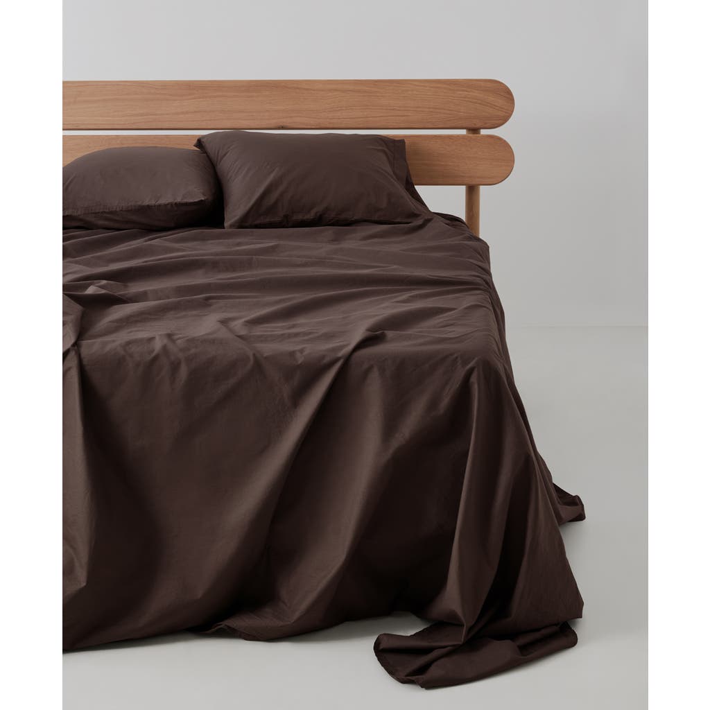 Pact Organic Cool-air Percale Sheet Set In Brown