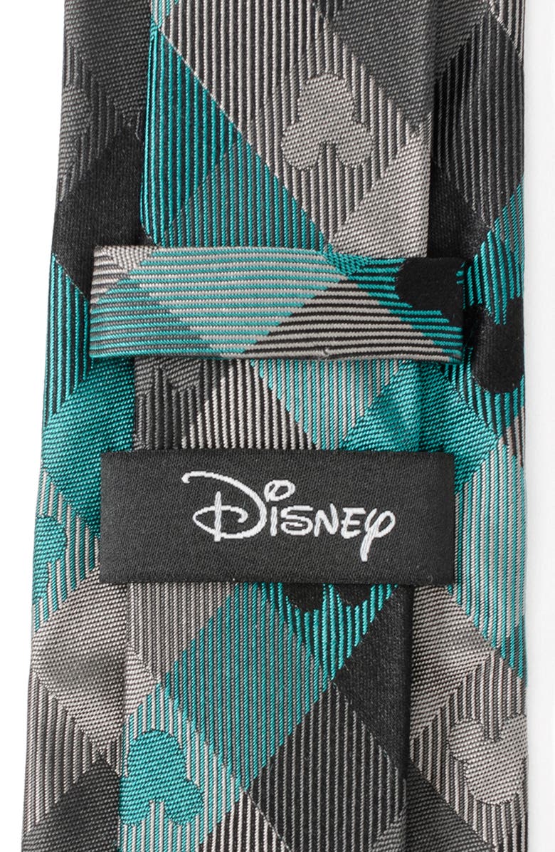 Cufflinks, Inc. x Disney Mickey Silhouette Plaid Silk Tie, Alternate, color, Teal