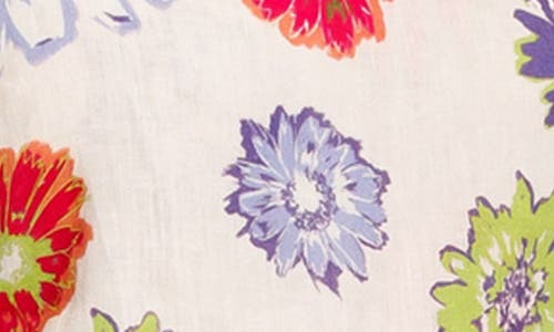 The Lazy Poet Mika Floral Linen Nightgown In White