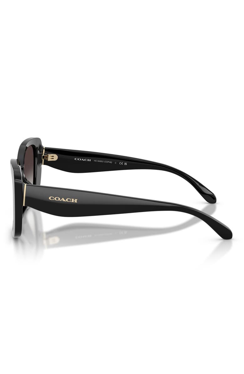 COACH 52mm Gradient Square Sunglasses, Alternate, color, Black / Grey Gradient