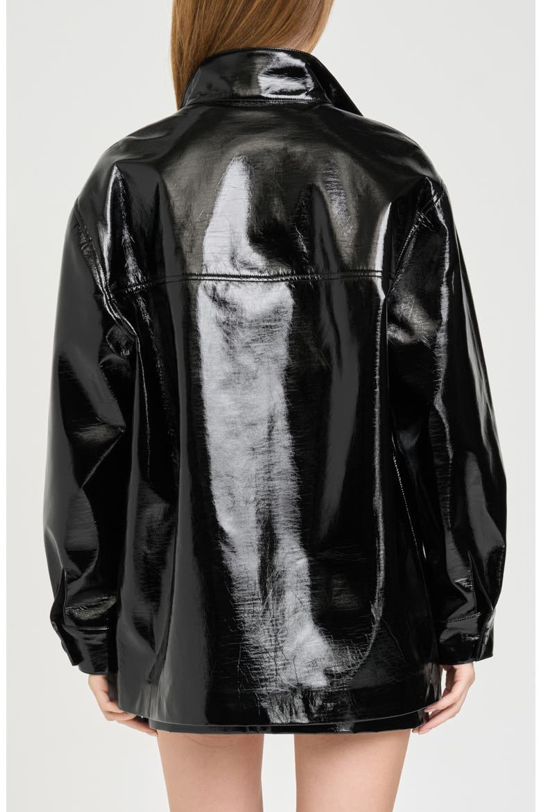 Rocky Faux Leather Jacket, Alternate, color, BLACK