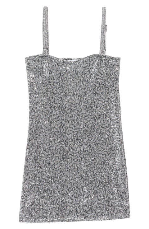 Kids' Metallic Sequin Party Dress (Big Kid)