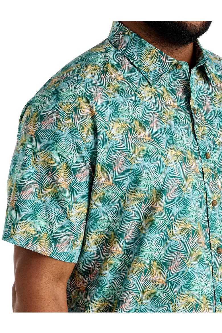 Big & Tall Palm Leaf Sport Shirt, Alternate, color, MULTI