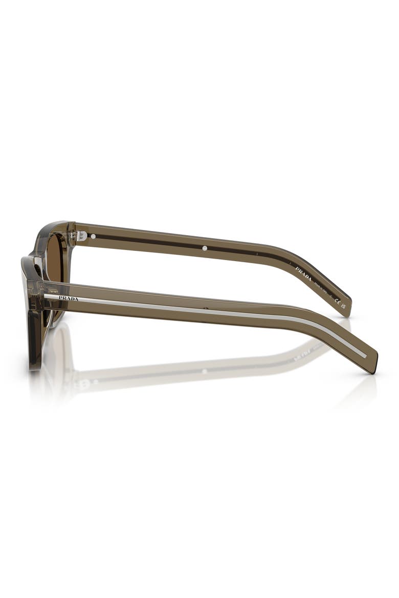 55mm Rectangular Sunglasses, Alternate, color, TRANSPARENT TERRA / DARK BROWN