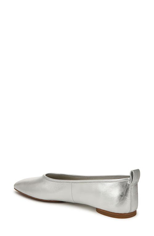 Vince Vivian Metallic Ballerina Flats In Silver